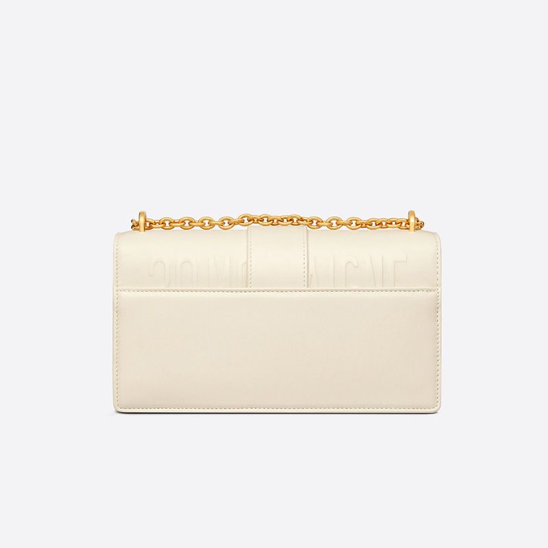 Dior 30 Montaigne East-West Bag With Chain In Calfskin White - Image 3