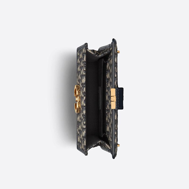 Dior 30 Montaigne East-West Bag With Chain In Oblique Motif Canvas Blue - Image 4