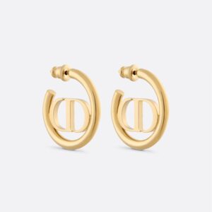 Dior 30 Montaigne Hoop Earrings Metal Gold