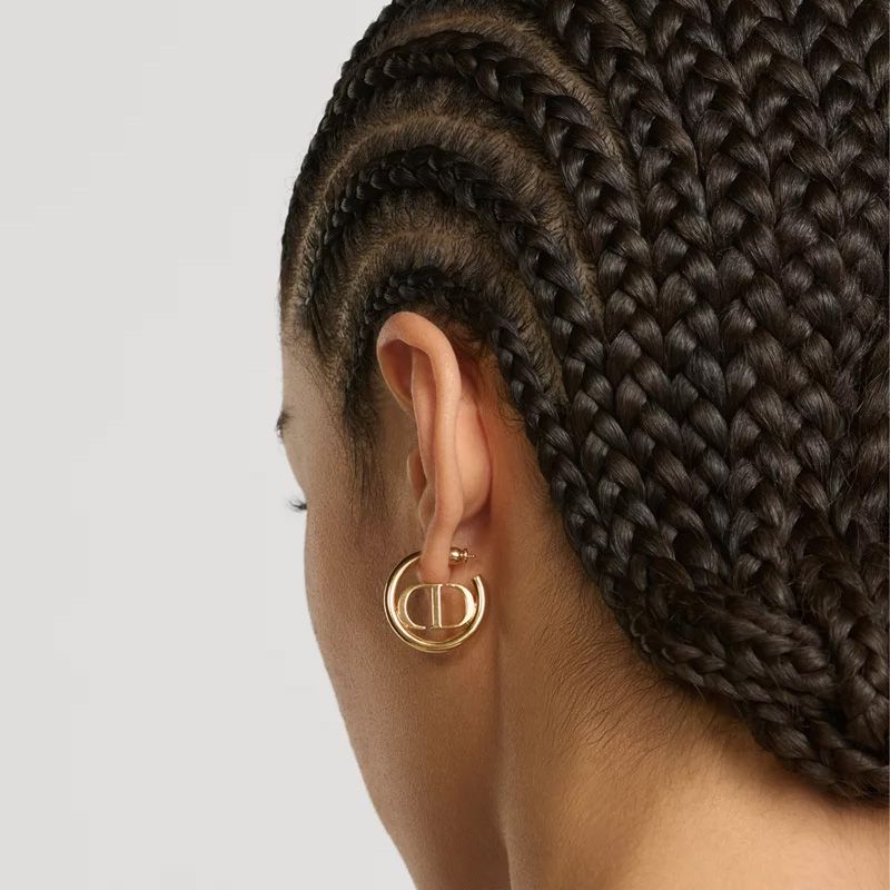 Dior 30 Montaigne Hoop Earrings Metal Gold - Image 2