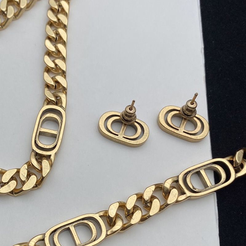 Dior 30 Montaigne Pave Stud Earrings Antique Metal Gold - Image 2