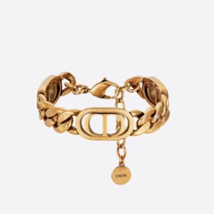 Dior 30 Montaigne Pave Bracelet Antique Metal Gold