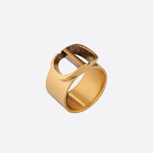 Large Dior 30 Montaigne Ring Antique Metal Gold