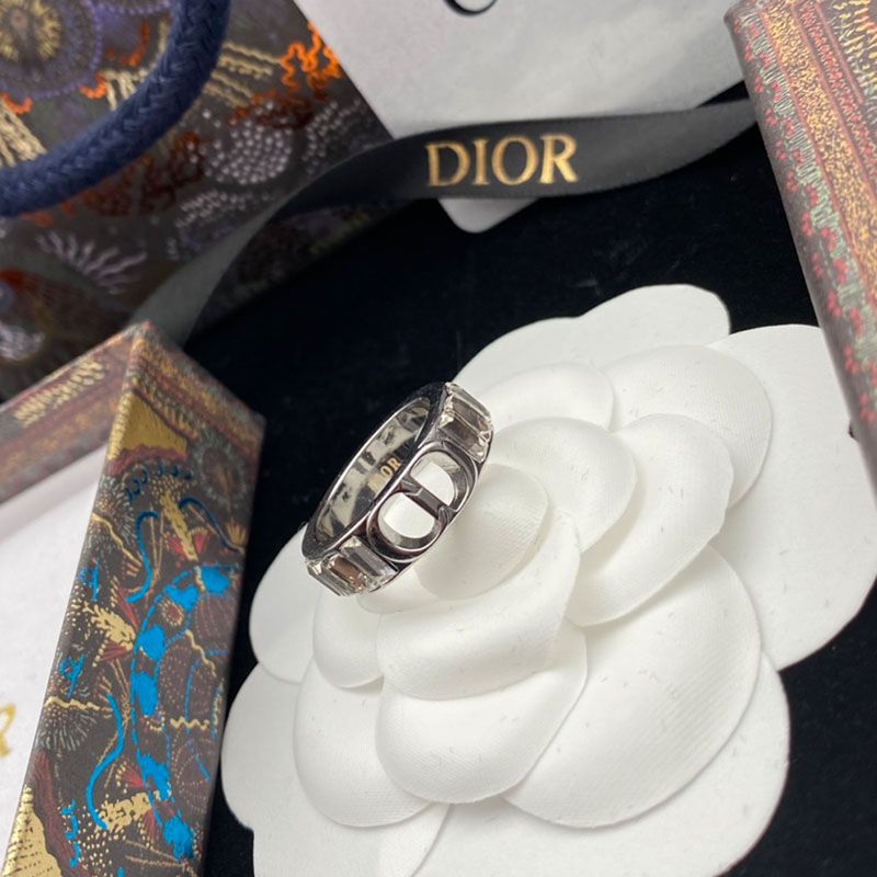 Dior 30 Montaigne Ring Metal with Faceted Crystals Silver - Image 2