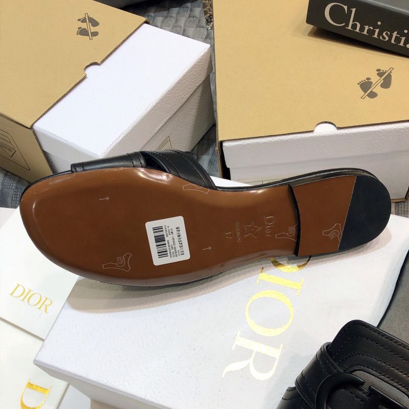 Dior 30 Montaigne Slides Women Calfskin Black - Image 3