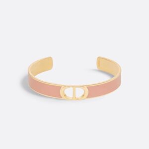 Dior 30 Montaigne Thin Bangle Metal with Lacquer Gold/Pink
