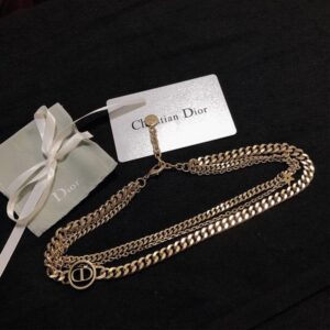 Dior 30 Montaigne Triple Necklace Antique Metal with Star Charm Gold