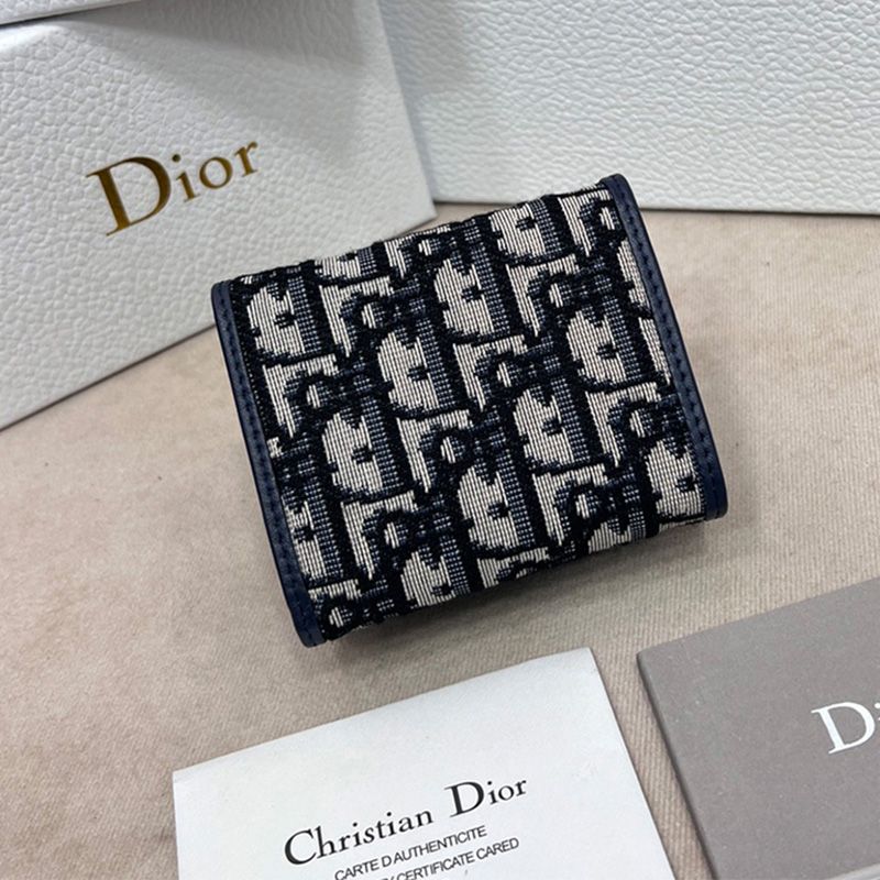 Dior 30 Montaigne Wallet Oblique Motif Canvas Blue - Image 2