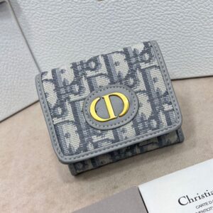 Dior 30 Montaigne Wallet Oblique Motif Canvas White