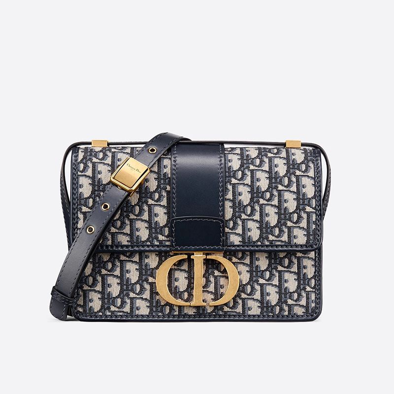 Dior 30 Montaigne Bag In Oblique Motif Canvas Blue
