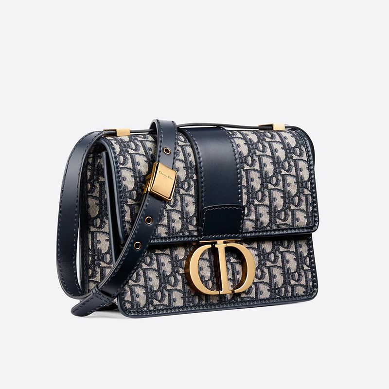 Dior 30 Montaigne Bag In Oblique Motif Canvas Blue - Image 2