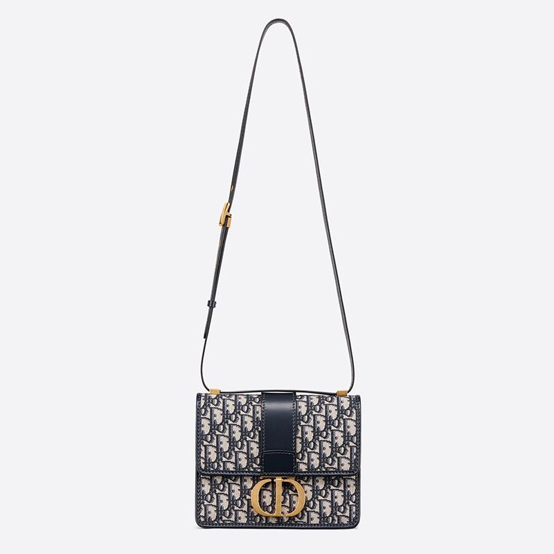 Dior 30 Montaigne Bag In Oblique Motif Canvas Blue - Image 5