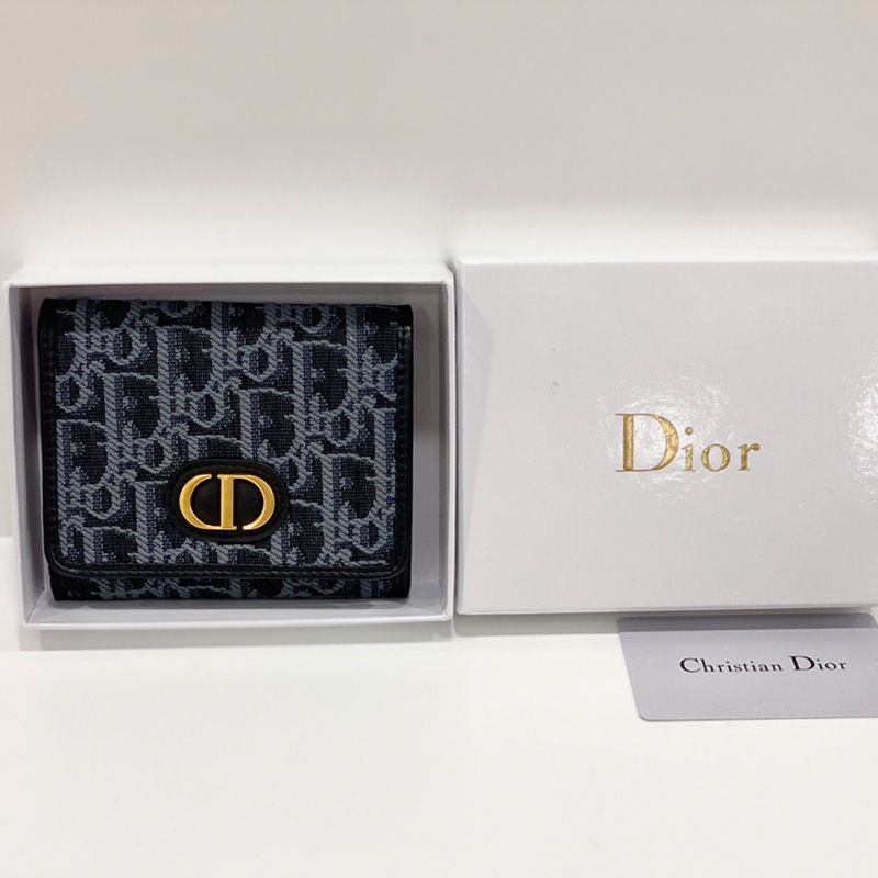 Dior 30 Montaigne Lotus Wallet Oblique Motif Canvas Blue - Image 2