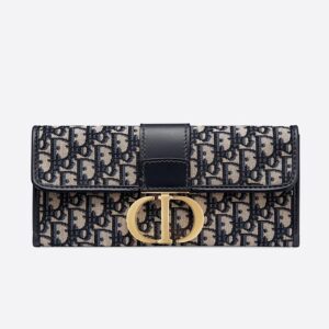 Dior 30 Montaigne Pouch Oblique Motif Canvas Blue