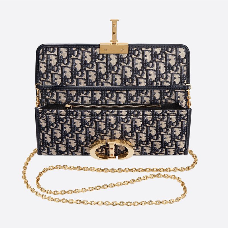 Dior 30 Montaigne Pouch Oblique Motif Canvas Blue - Image 4