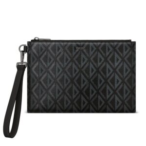 Dior A5 Pouch In CD Diamond Canvas Black