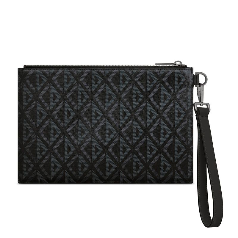 Dior A5 Pouch In CD Diamond Canvas Black - Image 2