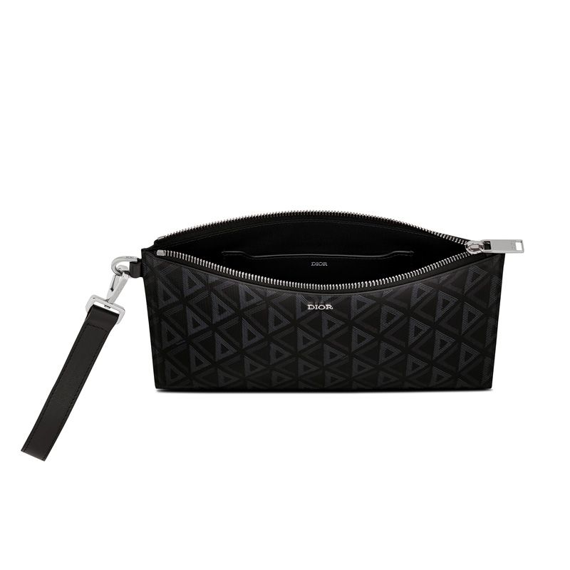 Dior A5 Pouch In CD Diamond Canvas Black - Image 3