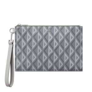 Dior A5 Pouch In CD Diamond Canvas Grey