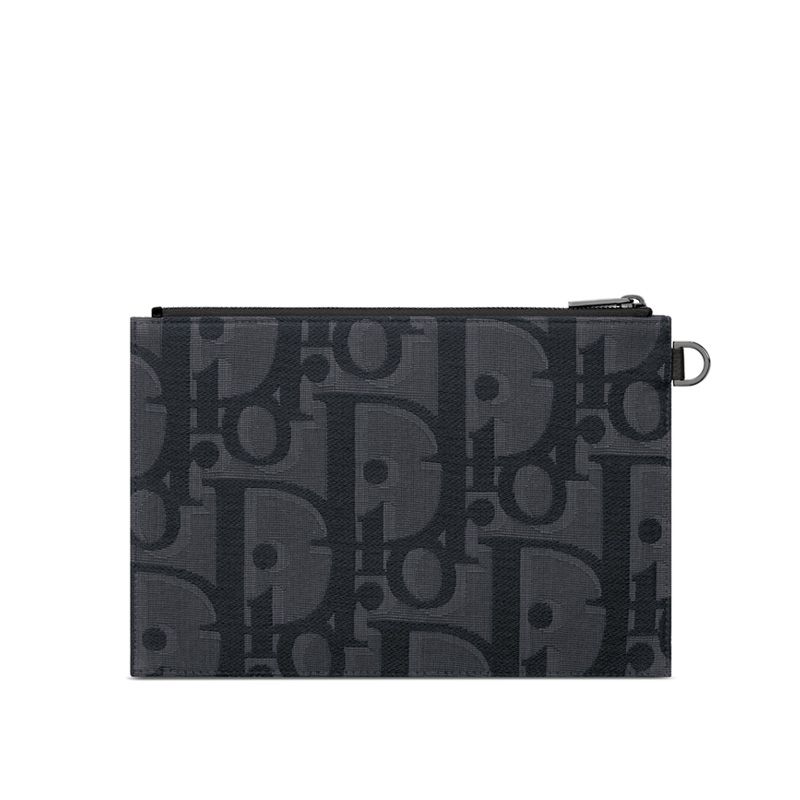 Dior A5 Pouch In Maxi Oblique Motif Canvas Black - Image 2