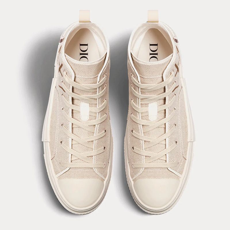 Dior B23 High-Top Sneakers Unisex Cactus Jack Dior Motif Canvas Beige - Image 2