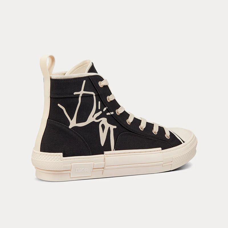 Dior B23 High-Top Sneakers Unisex Cactus Jack Dior Motif Canvas Black - Image 2
