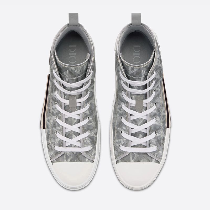 Dior B23 High-Top Sneakers Unisex CD Diamond Motif Canvas Grey - Image 2