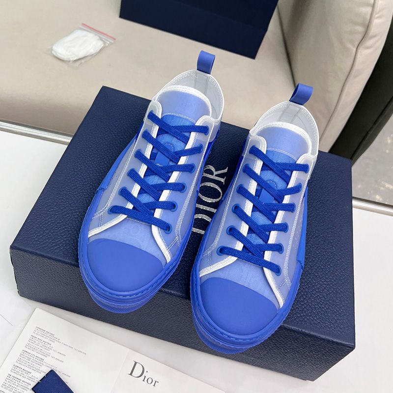 Dior B23 Sneakers Unisex Oblique Motif Canvas Blue - Image 2