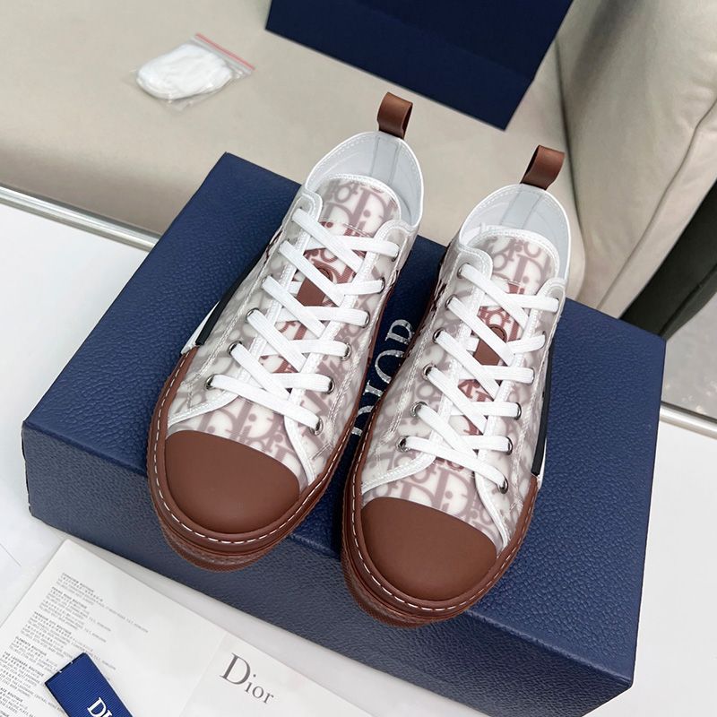 Dior B23 Sneakers Unisex Oblique Motif Canvas Brown - Image 2