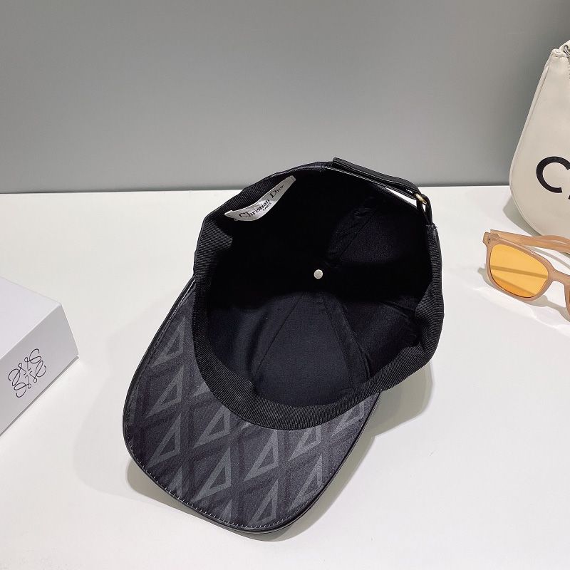 Dior Baseball Cap CD Diamond Motif Cotton Black - Image 2