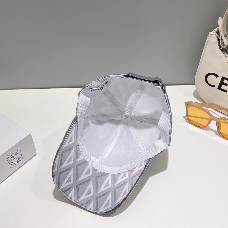Dior Baseball Cap CD Diamond Motif Cotton Grey - Image 2