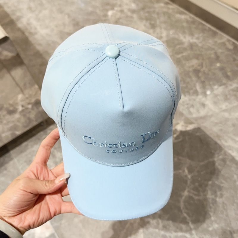 Dior Baseball Cap Christian Dior Couture Motif Cotton Sky Blue - Image 2