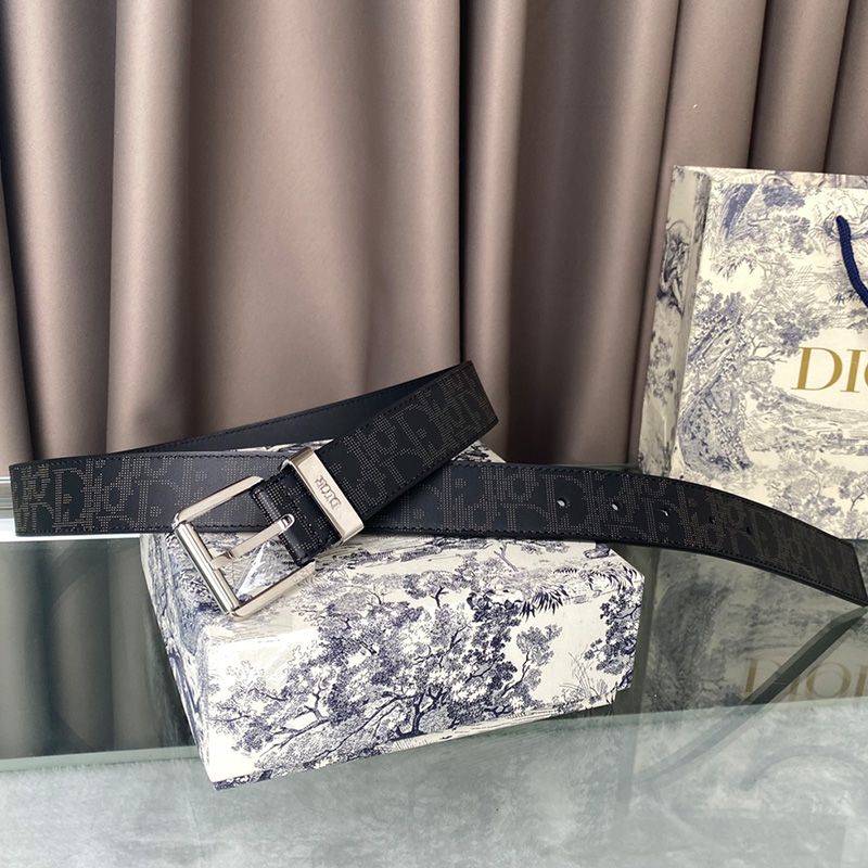 Dior Belt Oblique Calfskin Black/Silver - Image 2