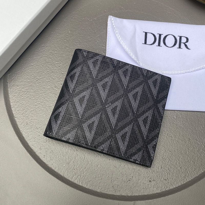 Dior Bi-Fold Card Holder CD Diamond Motif Canvas Black - Image 2