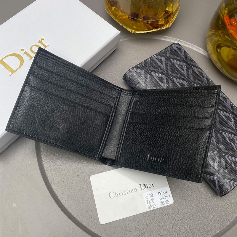 Dior Bi-Fold Card Holder CD Diamond Motif Canvas Black - Image 3