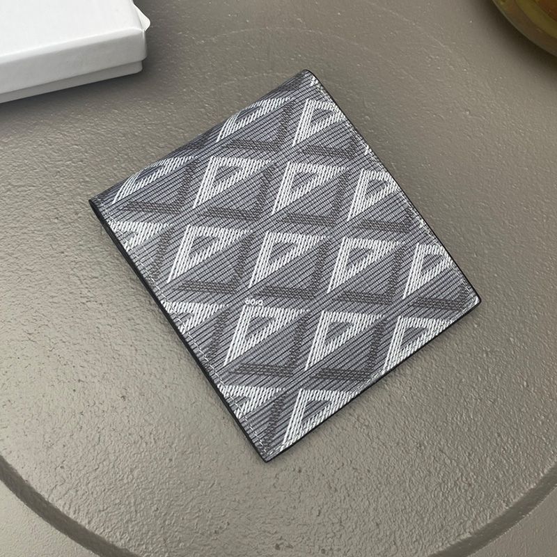 Dior Bi-Fold Card Holder CD Diamond Motif Canvas Grey - Image 2