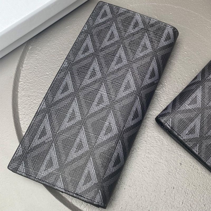 Dior Bi-Fold Long Card Holder CD Diamond Motif Canvas Black - Image 2