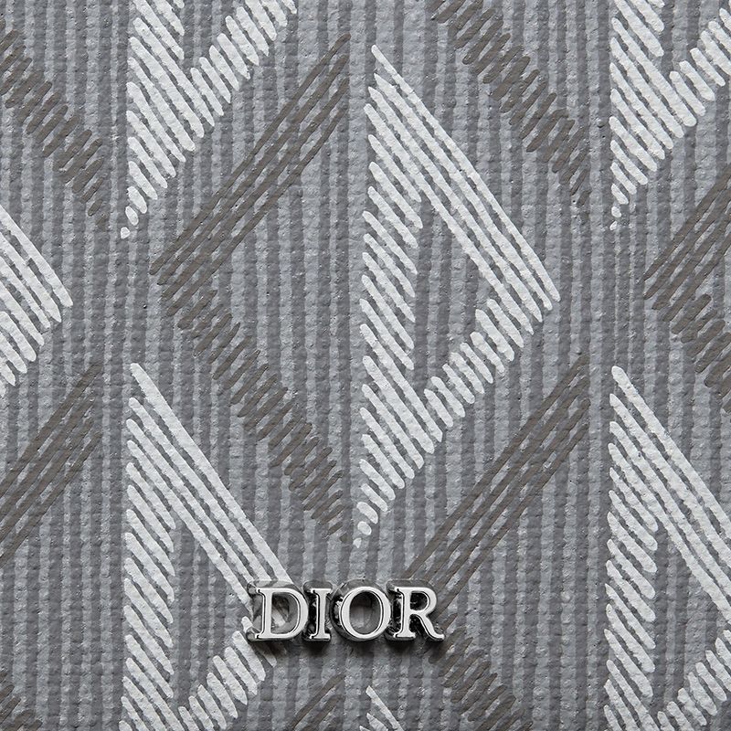 Dior Bi-Fold Wallet CD Diamond Motif Canvas Grey - Image 3