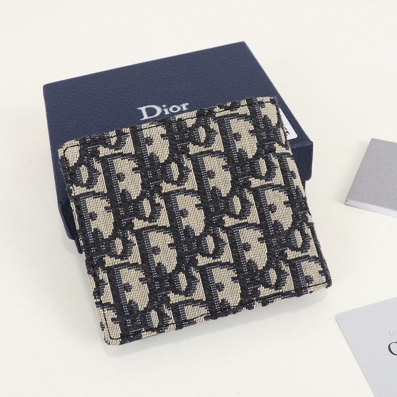 Dior Bi-Fold Wallet Oblique Motif Canvas Blue - Image 2