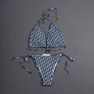 Dior Bikini Women Oblique Motif Lycra Blue