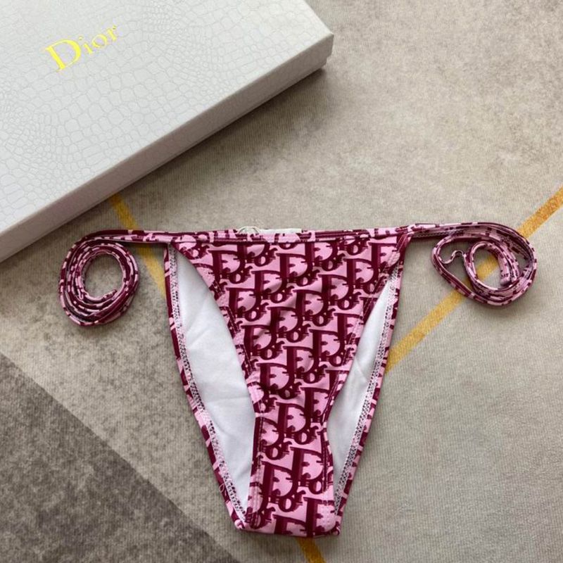 Dior Bikini Women Oblique Motif Lycra Burgundy - Image 4
