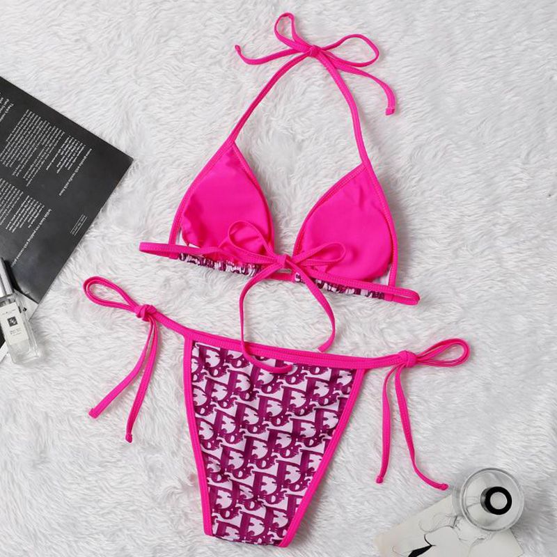 Dior Bikini Women Oblique Motif Lycra Rose - Image 4