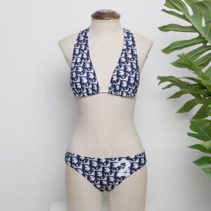 Dior Bikini Women Oblique with Number 2 Motif Lycra Black