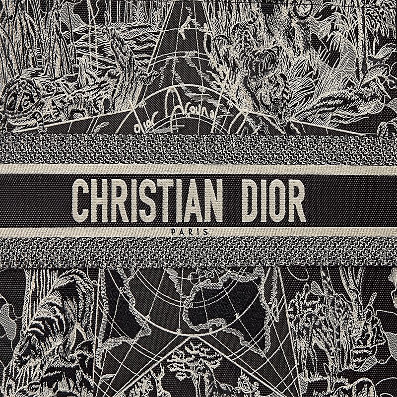 Dior Book Tote In Around the World Motif Canvas Black - Image 4