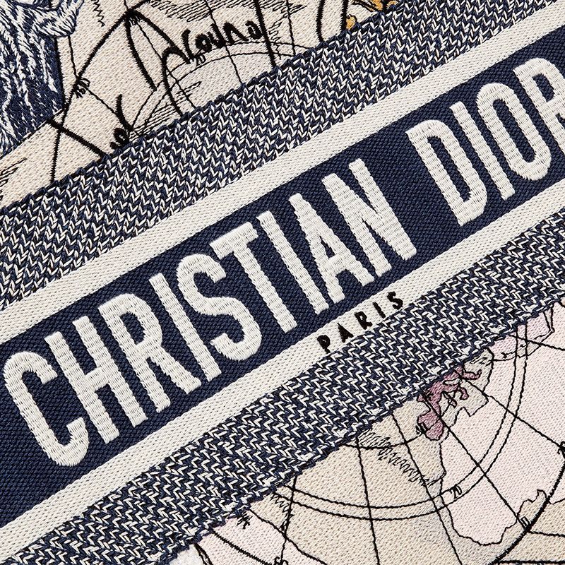 Dior Book Tote In Around the World Motif Canvas Blue - Image 5