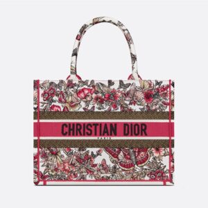 Dior Book Tote Poetry Butterfly Motif Canvas Multicolor