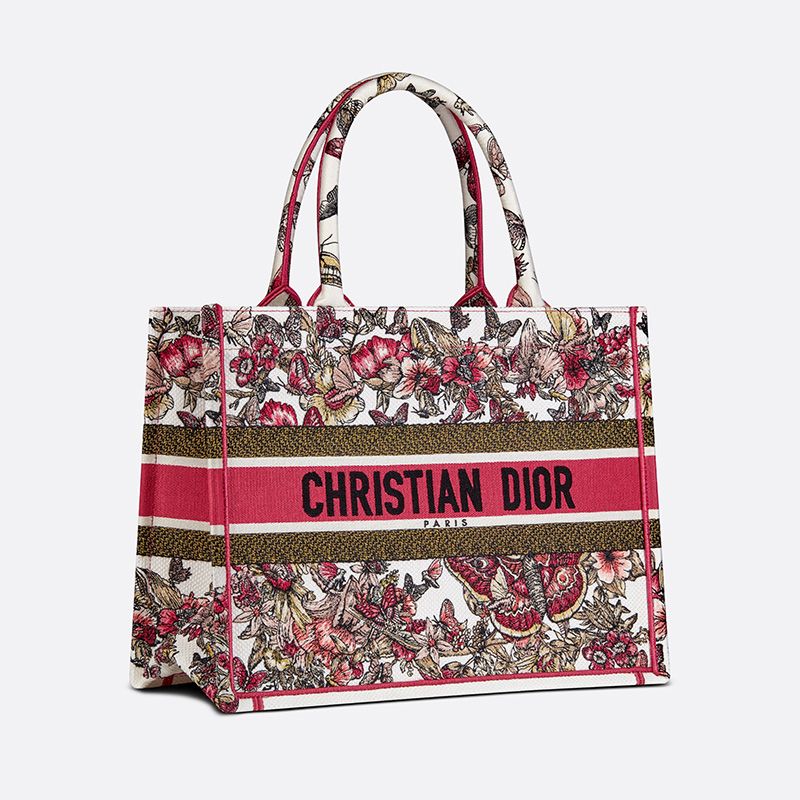 Dior Book Tote Poetry Butterfly Motif Canvas Multicolor - Image 2