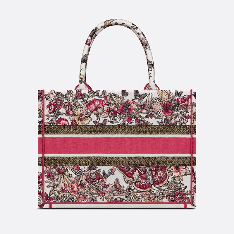 Dior Book Tote Poetry Butterfly Motif Canvas Multicolor - Image 3