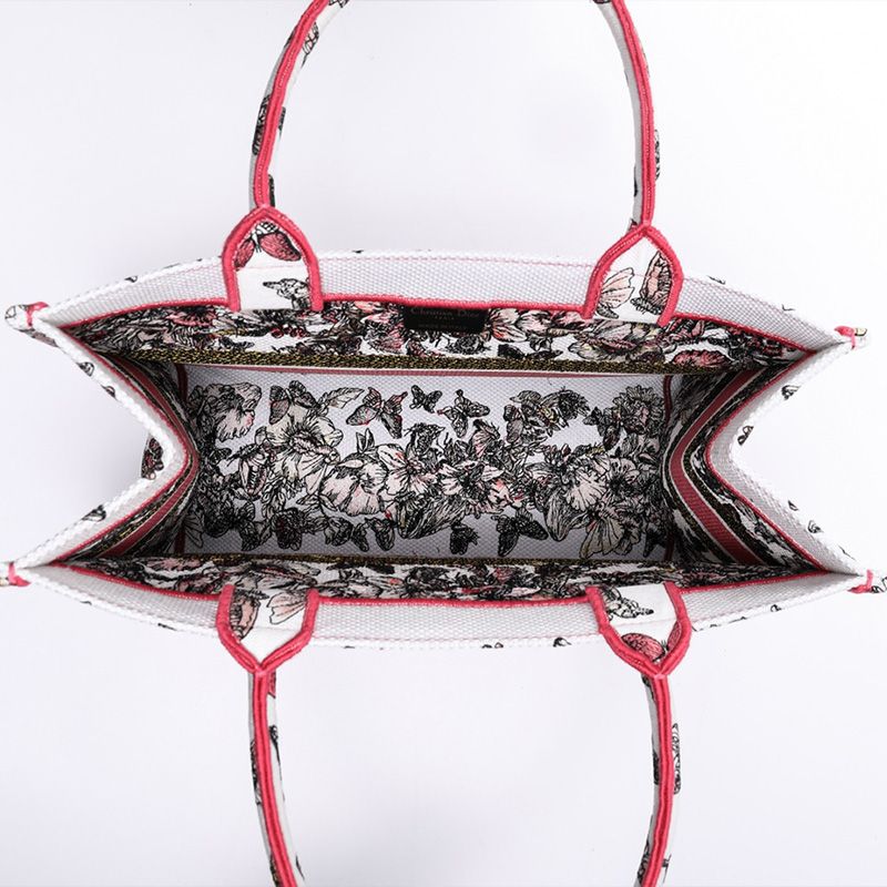 Dior Book Tote Poetry Butterfly Motif Canvas Multicolor - Image 4