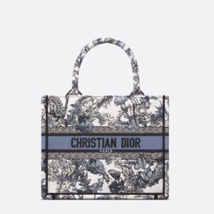 Dior Book Tote In Chardons Motif Canvas Blue